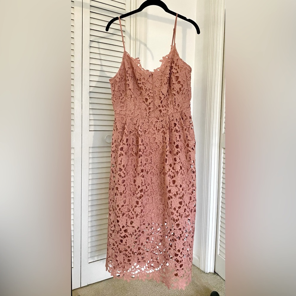 ASTR Linen Blend Lace Midi Dress EUC XL